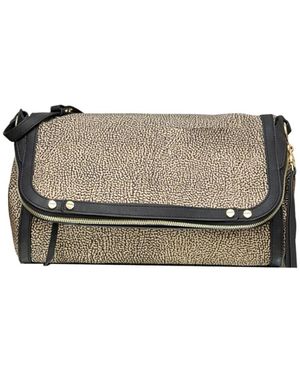 Borbonese Tassen ,Veelkleurig ,Leer Frame Crossbody Tas - Naturel