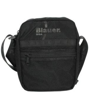 Blauer Schoudertas Met Meerdere Compartimenten - Zwart