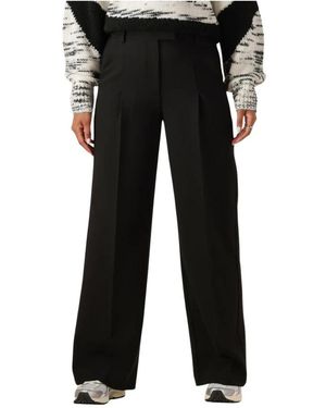 Another Label Broeken ,Zwart ,Zwarte Geplooide Broek Voor Stijlvolle Herfst/Winter Look
