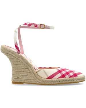 Burberry Schoenen ,Roze ,Katoen Mews Wedge Espadrilles