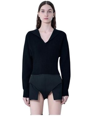 Rick Owens V-Neck Knitwear - Bleu