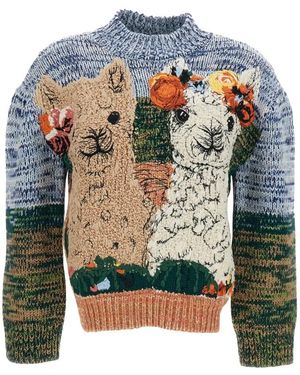 Stella McCartney Alpaca-Patroon Coltrui - Blauw