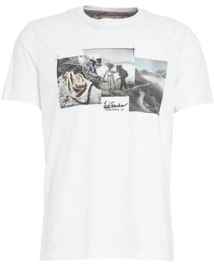 Luis Trenker Stilvolles weißes t-shirt mit bedrucktem design