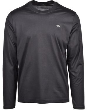 Paul & Shark Tops ,Zwart ,Katoen T-Shirt - Grijs