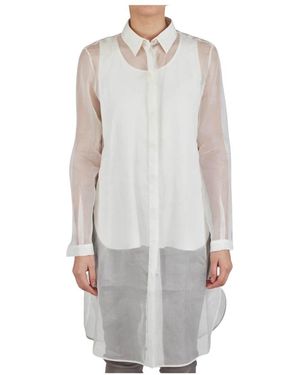 Kiton Effen Transparant Overhemd - Grijs