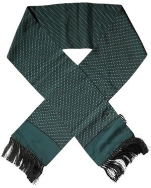 Dolce & Gabbana Accessoires ,Groen ,Donkergroene Halsdoek Met Franjes