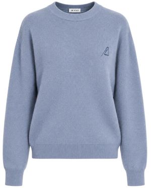 Akep Bestickter Pullover Mit Rundhalsausschnitt - Blau