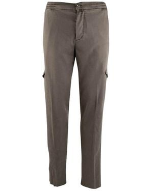 Kiton Slim-Fit Trousers - Grey