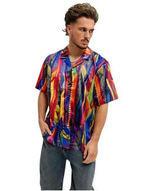 carlo colucci Shirt Met Gebreide Print - Rood