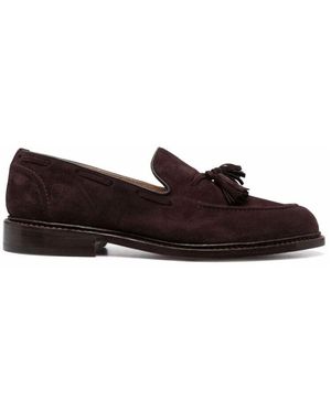 Tricker's Dunkelbraune wildleder mokassins mit dekorativen quasten