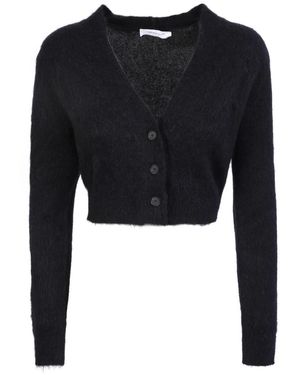 Fabiana Filippi Schwarzer Mohairwollkurzcardigan