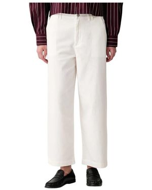Marc O' Polo Broeken ,Katoen Cropped Broek - Wit
