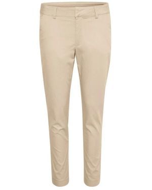 Kaffe Slim-Fit Trousers - Natural