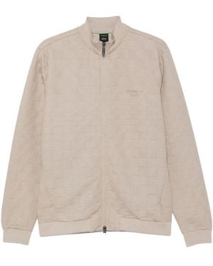 BOSS Hoodies & Sweatvesten ,Ruitpatroon Ritsvest - Naturel