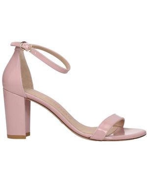 Stuart Weitzman Rosa Leder Stiletto Absatz Sandalen - Pink