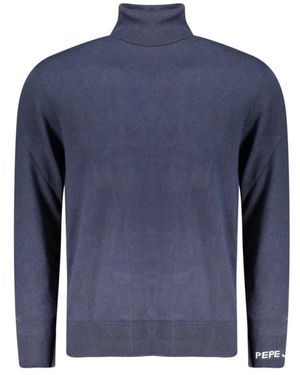 Pepe Jeans Truien & Vesten ,Blauw ,Katoen Katoenen Trui Met Ribdetails