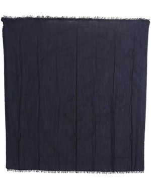 Gianfranco Ferré Accessoires ,Blauw ,Wol Stijlvolle Fringed Sjaal Donkerblauw