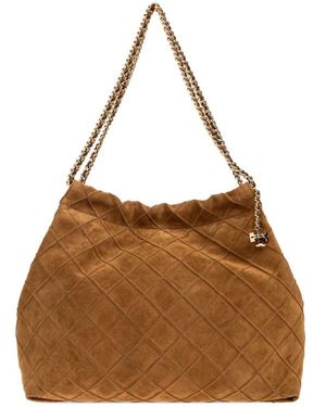 Tory Burch Tassen ,Bruin ,Suède Fleming Suede Hobo Bag