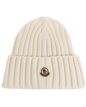 Moncler Accessoires ,Wol Wool Beanie - Naturel