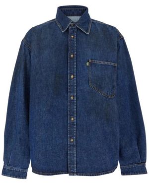 ERL Blaues Denimhemd Mit Spitzkragen