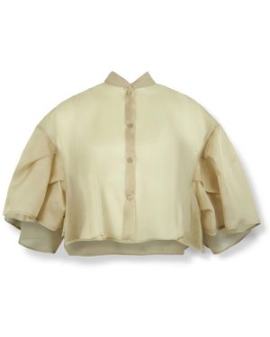 Max Mara Jassen ,Organza Silk Organza Cape - Groen