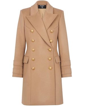 Balmain Double-Breasted Coats - Neutro