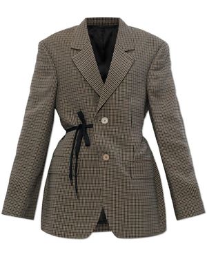 Balenciaga Jassen ,Bruin ,Katoen Geborduurd Lyocell Blazer - Grijs