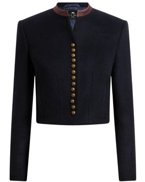Etro Wolmix Jasje Met Pegaso Knopen - Blauw