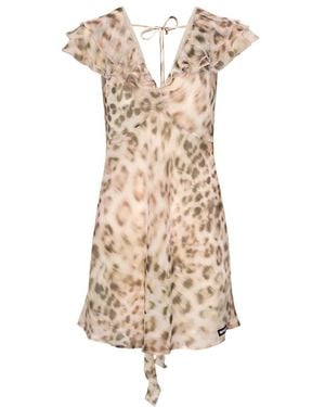 ROTATE BIRGER CHRISTENSEN Rüschen Chiffon Mini Kleid - Natur