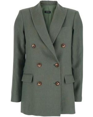 Plain Jassen ,Groen ,Linnen Double-Breasted Linen Blazer