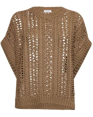 Brunello Cucinelli Round-Neck Knitwear - Marrone