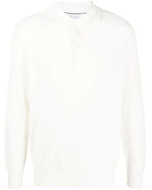 Brunello Cucinelli Weiße Baumwollstrickjacke