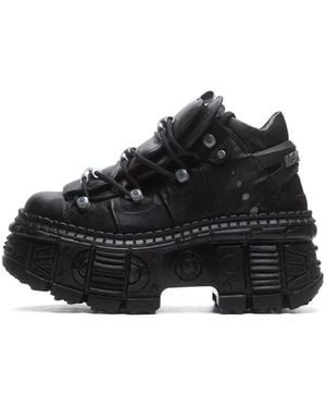 New Rock Lace-Up Boots - Black