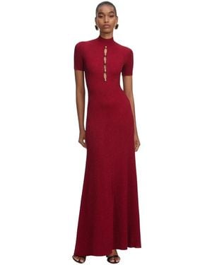 Self-Portrait Rotes Diamantkettenkleid