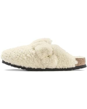 Birkenstock Boston Big Buckle Shearling Clogs - Natur