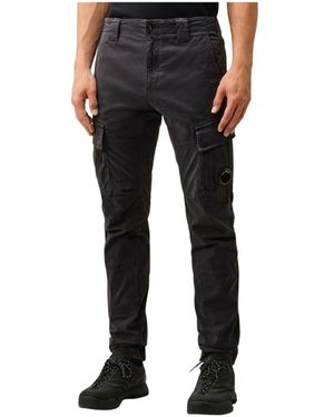 C.P. Company Broeken ,Grijs ,Katoen Lens Cargo Broek - Zwart