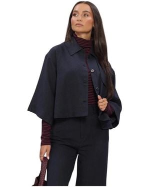 RUBY TUESDAY Clendeau Poncho Hemdbluse - Blau