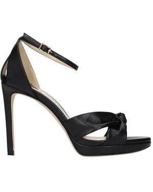 Jimmy Choo Schoenen ,Zwart ,Leer Rosie 100 Leren Plateau Sandalen