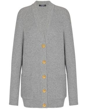 Balmain Geknöpfter Cardigan Aus Kaschmir - Grau