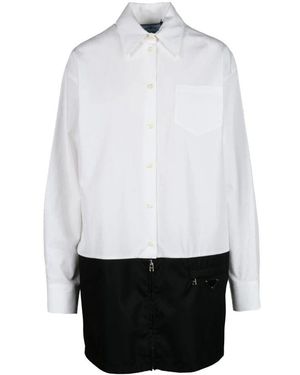 Prada Baumwoll-Hemdkleid - Weiß