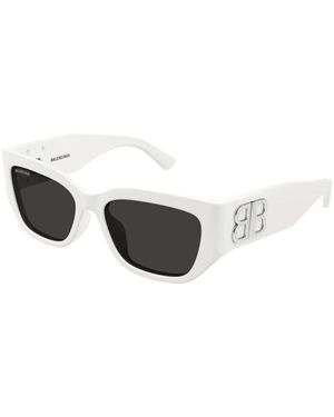 Balenciaga Wit Grijs Zonnebril Bb0361Sk Model - Zwart
