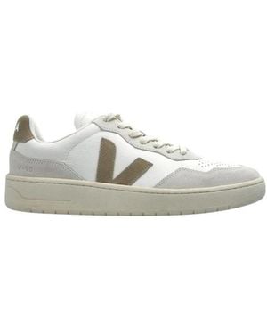 Veja Schoenen ,Wit ,Suède V-90 Lage Leren En Suède Sneakers
