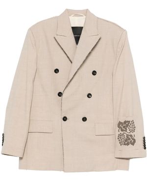 FEDERICO CINA Oversize Double Breasted Jacket - Naturel