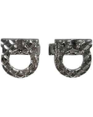 Ferragamo Accessoires ,Grijs ,Gancini Manchet Armband - Metallic