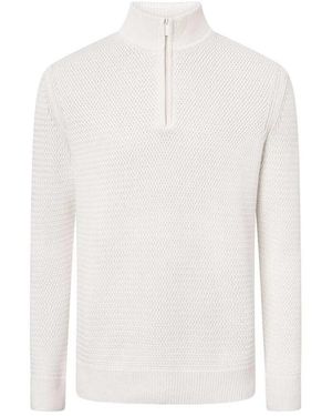 Strellson Truien & Vesten ,Wit ,Katoen Zip Coltrui Trui