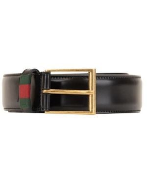 Gucci Accessoires ,Zwart ,Leer Cintura Fibbia