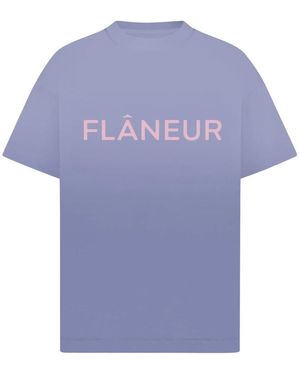 flâneur Lila Logo T-Shirt - Blau