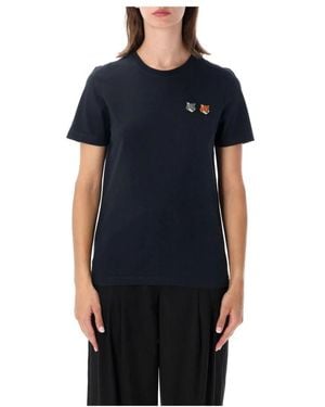 Maison Kitsuné Double Fox Head Regular T-Shirt - Schwarz