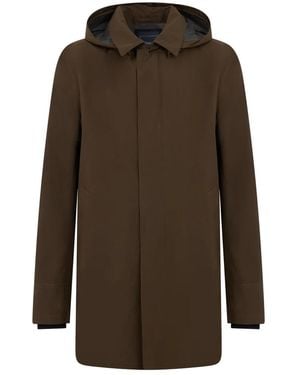 Herno Lange Jacke Mit Kapuze - Braun