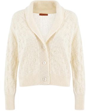 Ermanno Scervino Truien & Vesten ,Gebreide Cardigan Met Sjaalkraag - Wit